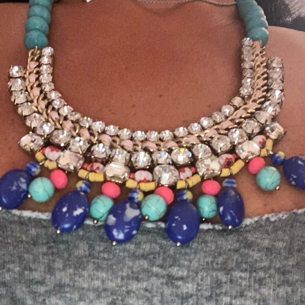Beads & Gems Statement Bib Necklace